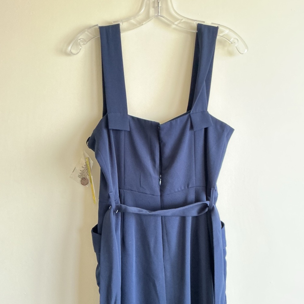 NEW Gianni Binni Navy Sleeveless Jumpsuit with Zipper wrap belt Nautical Size 6 - Picture 4 of 5